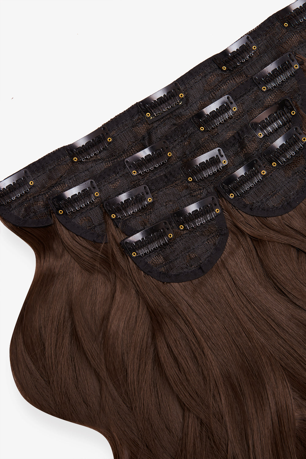 Super Thick 22" 5 Piece Natural Wavy Clip In Hair Extensions - BROWNS | CHOCOLATE BROWN #3