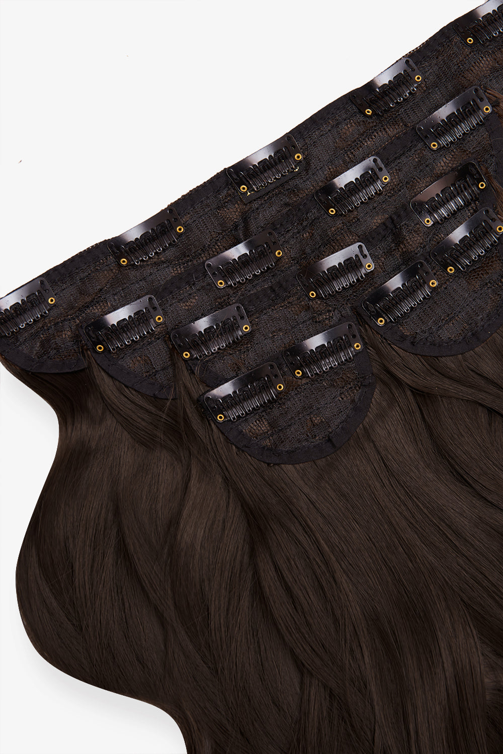 Super Thick 22" 5 Piece Natural Wavy Clip In Hair Extensions - BROWNS | DARK BROWN #3