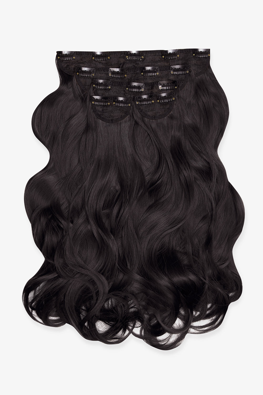 Super Thick 22" 5 Piece Natural Wavy Clip In Hair Extensions - BLACKS | RAVEN #1