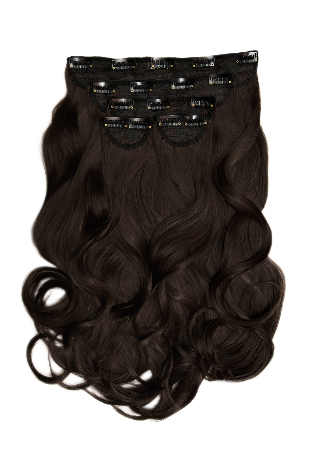 Super Thick 22" 5 Piece Blow Dry Wavy Clip In Hair Extensions - BROWNS | DARK BROWN #2