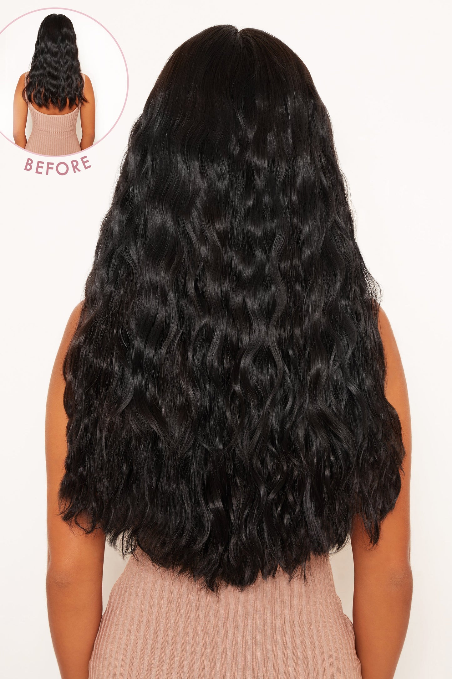 Super Thick 22" 5 Piece Crimped Wavy Clip In Hair Extensions