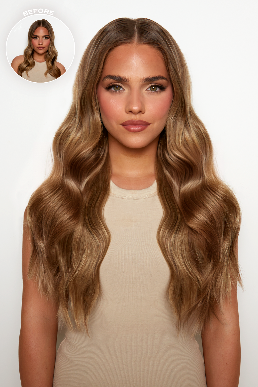 18” 1 Piece Hidden Halo Brushed Out Wave Hair Extensions - BROWNS | MELLOW BROWN #1